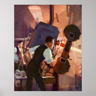 Poster Caméra cinématographique projectioniste du cinéma 