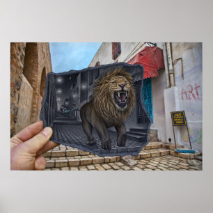 Poster Caméra Crayon Vs - Lion Puissant