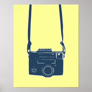 Poster Caméra de film Blue Retro