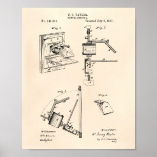 Poster Camera Obscura 1881 Art Brevet - Vieux Poivre