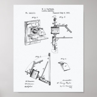 Poster Camera Obscura 1881 Art breveté - Livre blanc