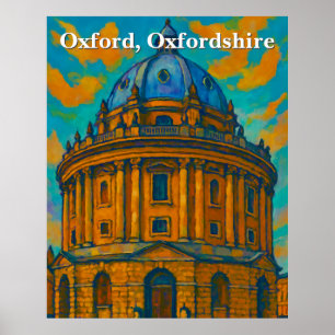 Poster Caméra Radcliffe à Oxford Gouache Peinture