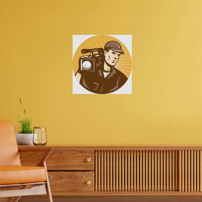 Poster Caméraman professionnel et vidéaste Rétro (Créateur téléchargé)