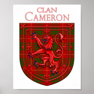 Poster Cameron Tartan Scottish Plaid Lion Rampant