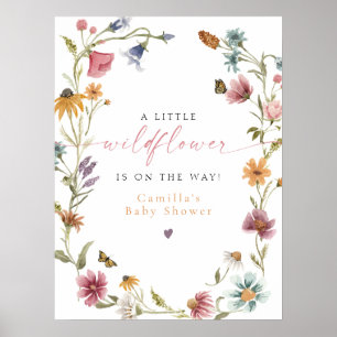 Poster CAMILLA Petit Baby shower Fleur sauvage Bienvenue