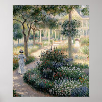 Camille Monet dans le jardin à Argenteuil