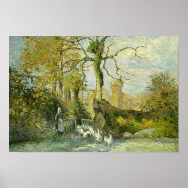 Poster Camille Pissarro - La fille des oies à Montfoucaul (Devant)