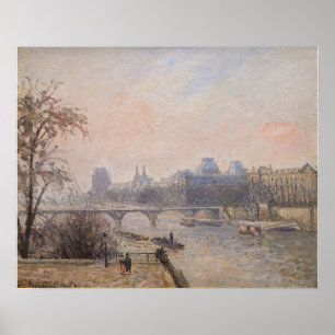 Poster Camille Pissarro - La Seine et le Louvre