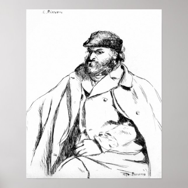 Poster Camille Pissarro | Portrait de Cezanne, 1874 (Devant)