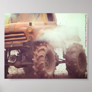 Poster Camion 4x4 s'enlisant de boue