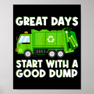 Poster Camion à ordures cool Hommes Enfants Garçons T Bon