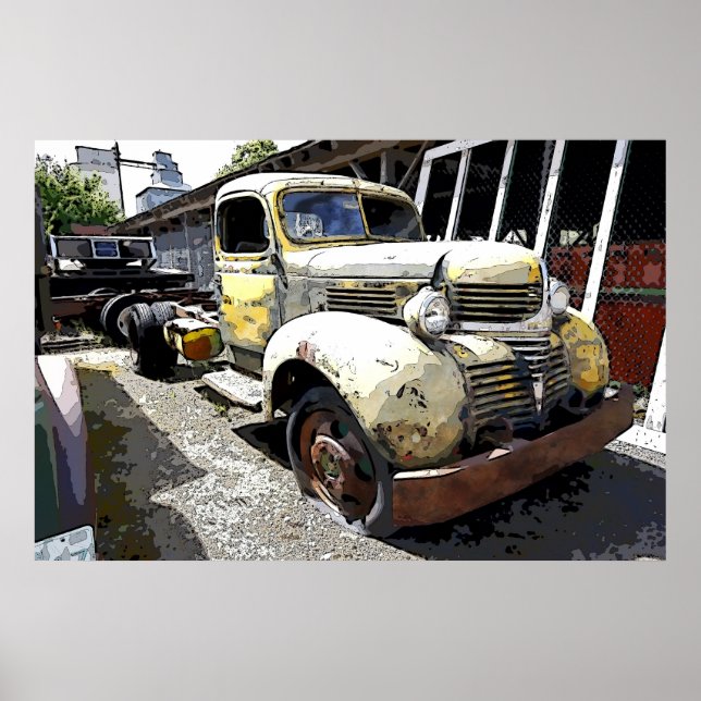 POSTER CAMION À PLATEAU DE L'ÈRE DE LA GUERRE 1946 (Devant)