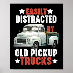 Poster Camion Amusant Facilement Distrait Par De Vieux Ca