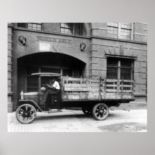 Poster Camion antique de bière, les années 1920