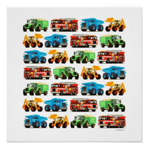 Poster Camion-camion-camionnette-canon pour enfants - cre