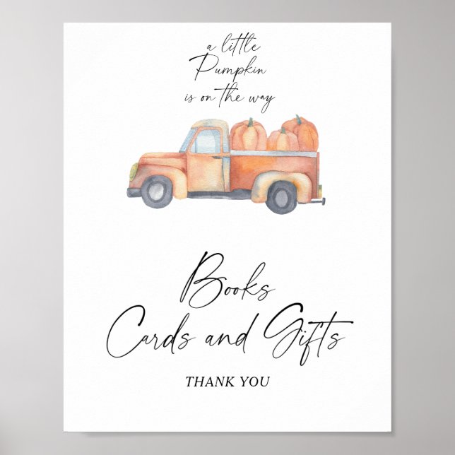 Poster Camion citrouille - CARTES DE LIVRES ET CADEAUX (Devant)