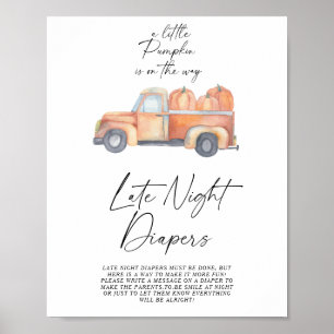 Poster Camion de citrouilles automne Couches de nuit jeu