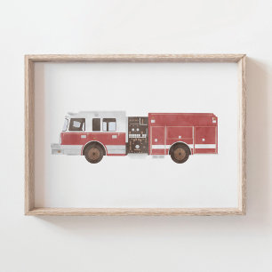 Poster Camion de pompiers Chambre d'enfants