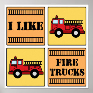 Poster Camion d'incendie