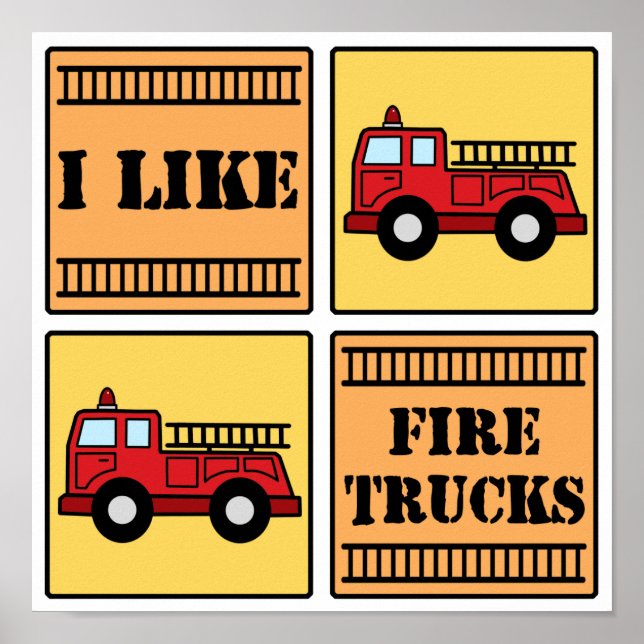 Poster Camion d'incendie (Devant)