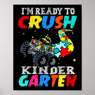 Poster Camion drôle autisme puzzle écraser la nurserie re