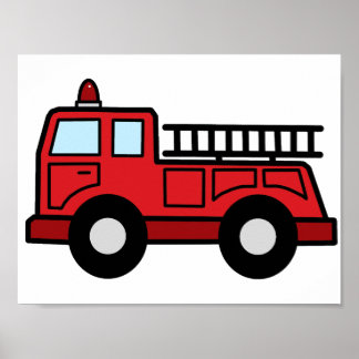 Poster Camion d'urgence Camion d'art de la toile de dessi