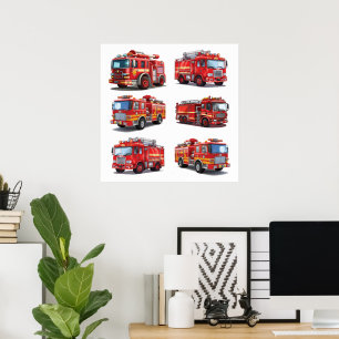 Poster Camion feu rouge