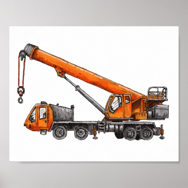 Poster Camion grue (Devant)