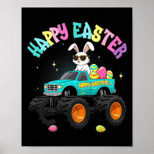 Poster Camion Monster Bunny Mignonne Joyeux Pâques Pour E