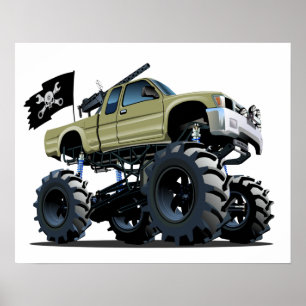 Poster Camion monstre de dessin animé