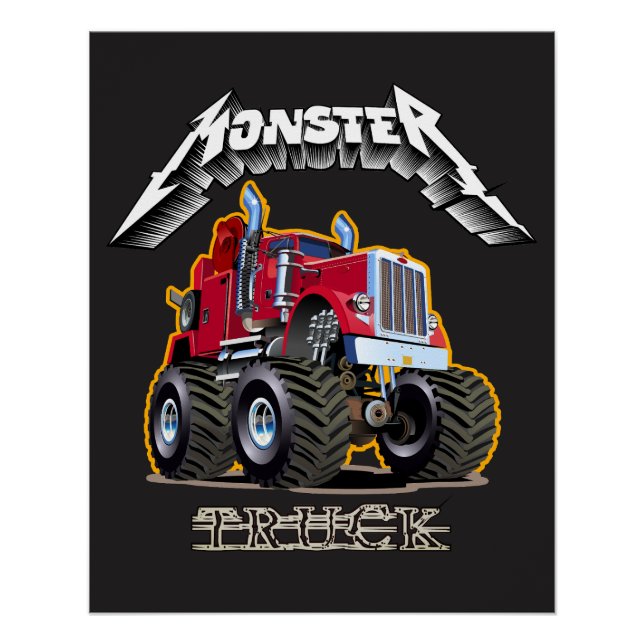 Poster Camion monstre de dessin animé (Devant)