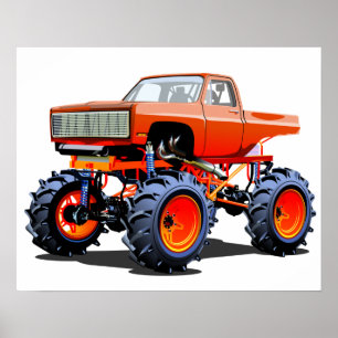 Poster Camion monstre de dessin animé