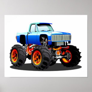 Poster Camion monstre de dessin animé