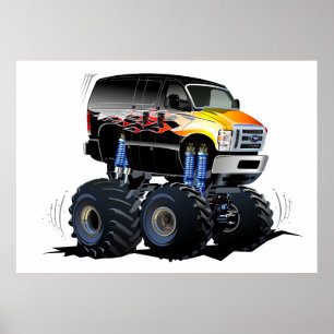 Poster Camion monstre de dessin animé