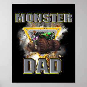 Poster Camion Papa Fête des pères Monster Camion Ma jambe