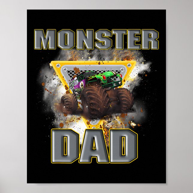 Poster Camion Papa Fête des pères Monster Camion Ma jambe (Devant)