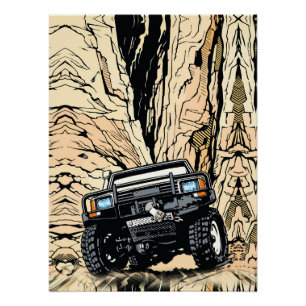 Poster Camion Tout-Terrain Rétro Rock Crawl Art Pop