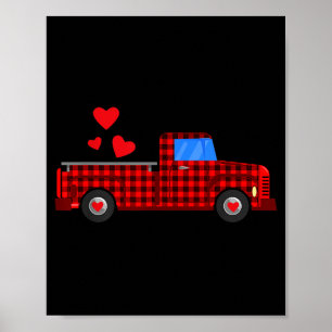 Poster Camion Vintage Buffalo Plaid I Saint-Valentin Vale