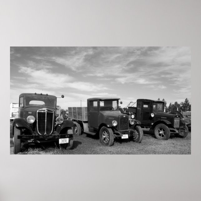 Poster Camions anciens (Devant)