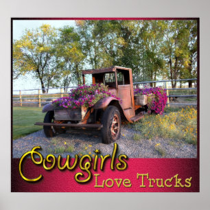 Poster Camions d'amour de cow-girls