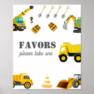 Poster Camions de construction Anniversaire
