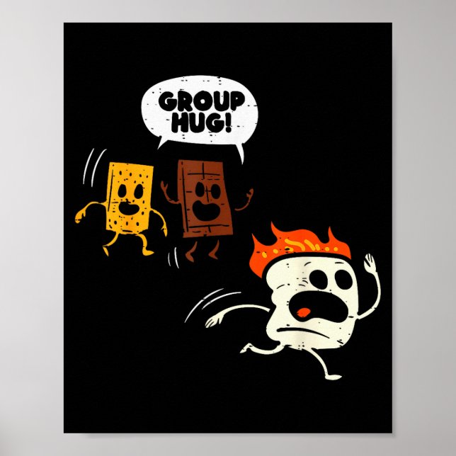 Poster Camng Group Hug Smores Funny Marshmallow Men Women (Devant)