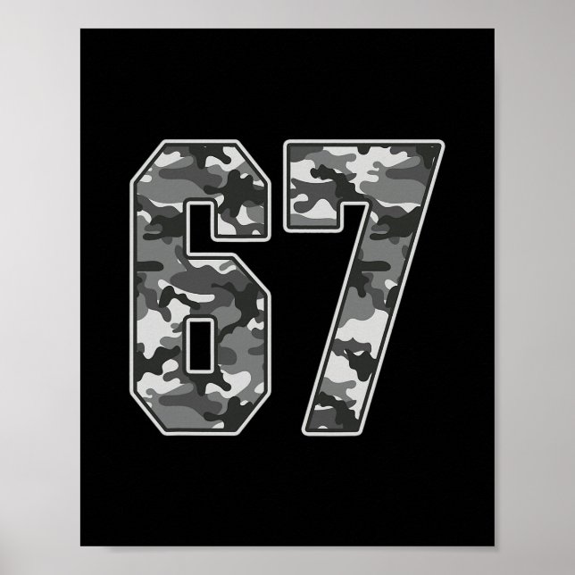 Poster Camo #67 Jersey Number 67 Uniform Fan Favorite Pla (Devant)