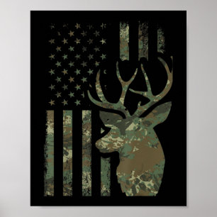 Poster Camo American Flag Chasse de canard cadeau pour El