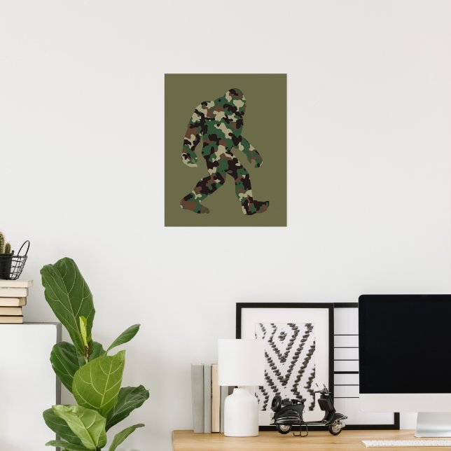 Poster Camo Bigfoot Sasquatch (Bureau à domicile)
