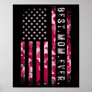 Poster Camo rose Meilleure maman Jamais Fête des mères Us