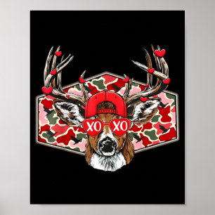 Poster Camo Xoxo Saint-Valentin Saison de chasse au cerf