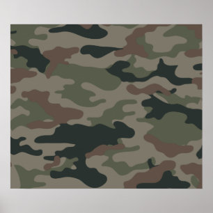 Poster Camouflage de l'armée en vert et en Brown