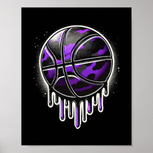 Poster Camouflage Dégoulinant Violet Sketch