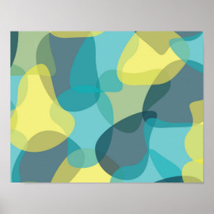 Poster Camouflage, géométrique moderne, frais, à la mo